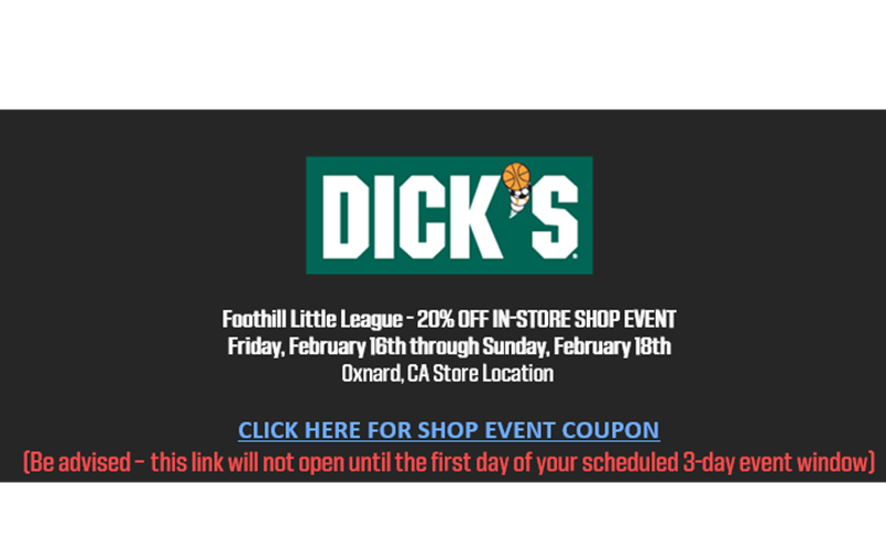 Dick's Sporting Good -  20% off In-Store Sale!